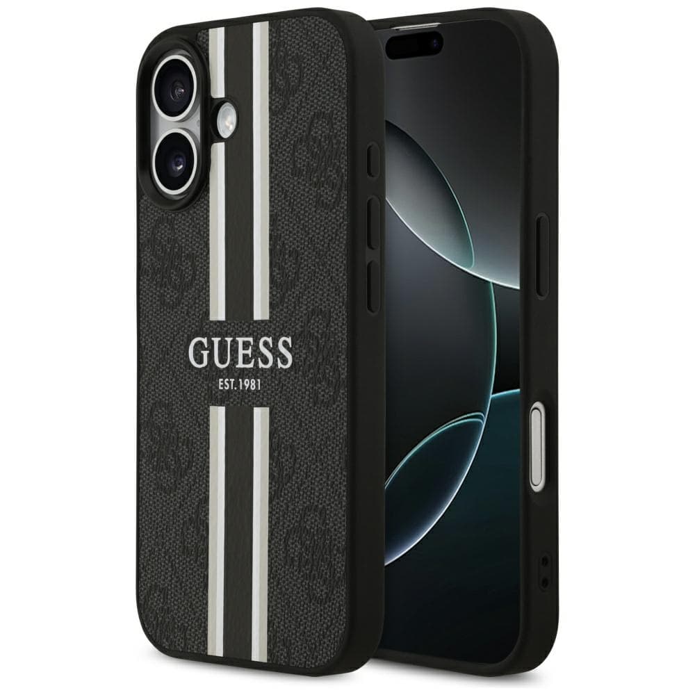 Guess - pevné pouzdro 4G Printed Stripes MagSafe (GUHMP17SP4RPSK) - iPhone 17 - černé - náhled 1