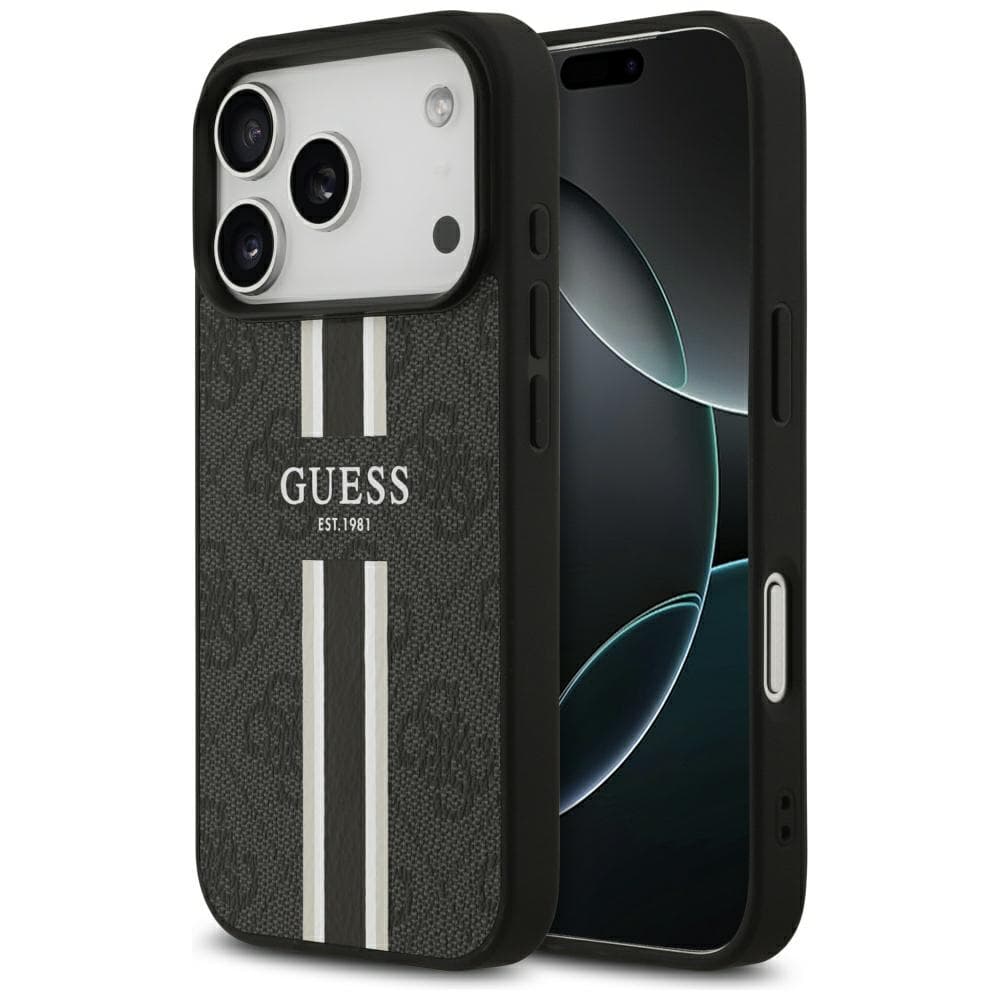 Guess - pevné pouzdro 4G s potiskem pruhů MagSafe (GUHMP17XP4RPSK) - iPhone 17 Pro Max - černé - náhled 1