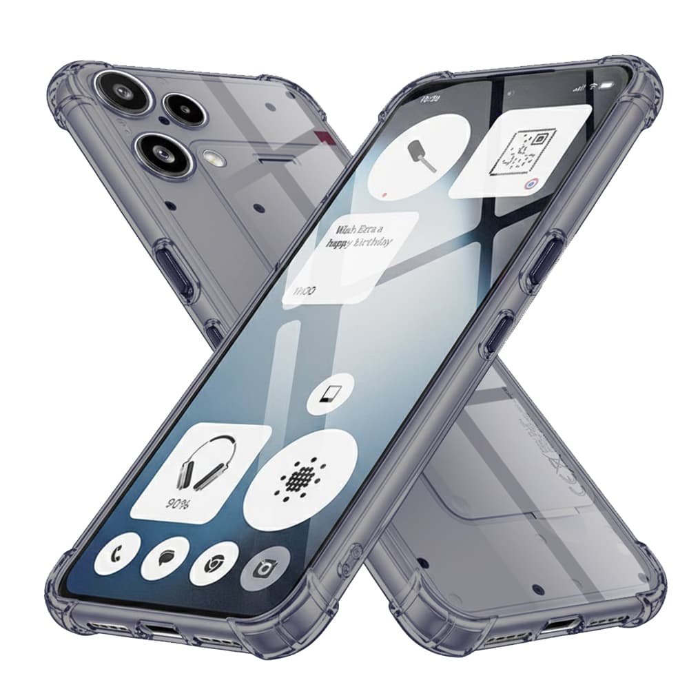 Techsuit - nárazuvzdorný průhledný silikon - Nothing Phone (3a) Lite - kouřově černá