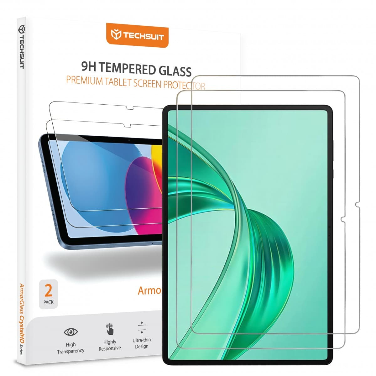 Techsuit - ArmorGlass CrystalHD (2 ks) - Honor Pad X8a / Oppo Pad (2022) / Xiaomi Pad 6 / Pad 6 Pro - čirá - náhled 1