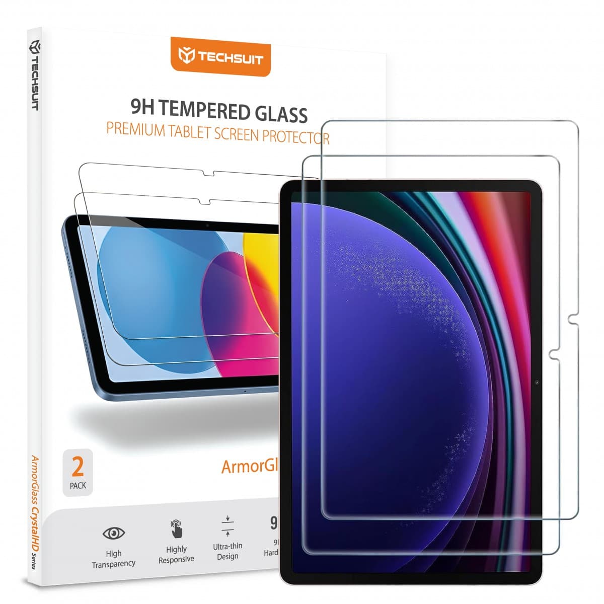 Techsuit - ArmorGlass CrystalHD (2 kusy) - Samsung Galaxy Tab S9 / S9 FE / S10 FE / S10 Lite - čiré - náhled 1