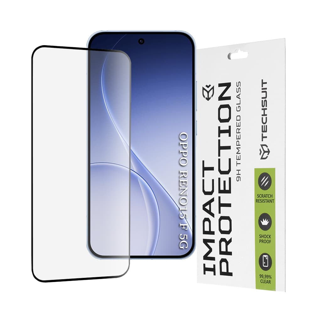 Techsuit - 111D celoplošné / celolepené sklo - Oppo Reno 15F / Reno15 FS 5G - černé - náhled 1