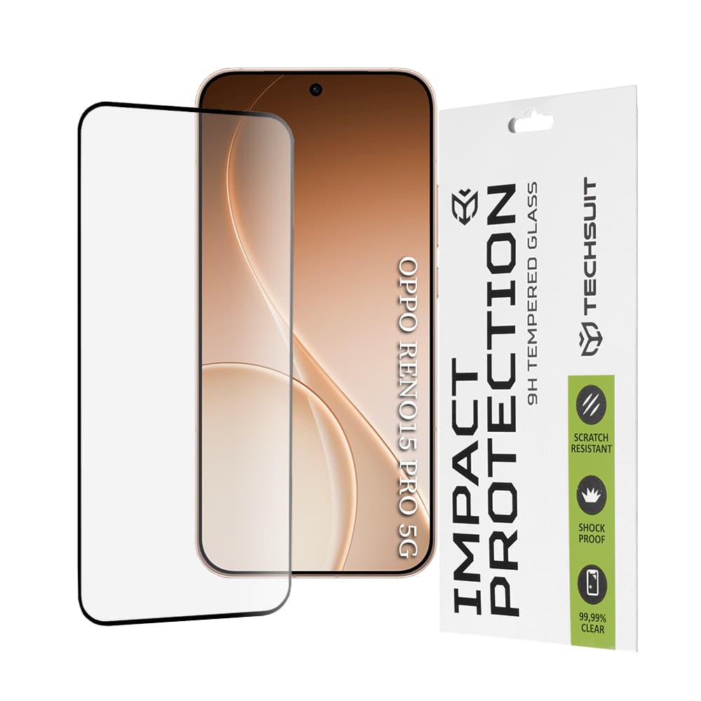 Techsuit - 111D celoplošné / celolepící sklo - Oppo Reno15 Pro - černé - náhled 1