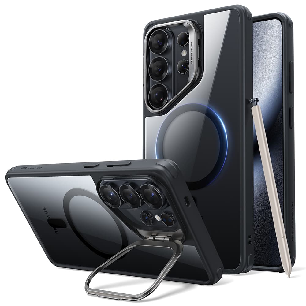 ESR - Classic Hybrid HaloLock se stojánkem - Samsung Galaxy S26 Ultra - průhledná černá - náhled 1