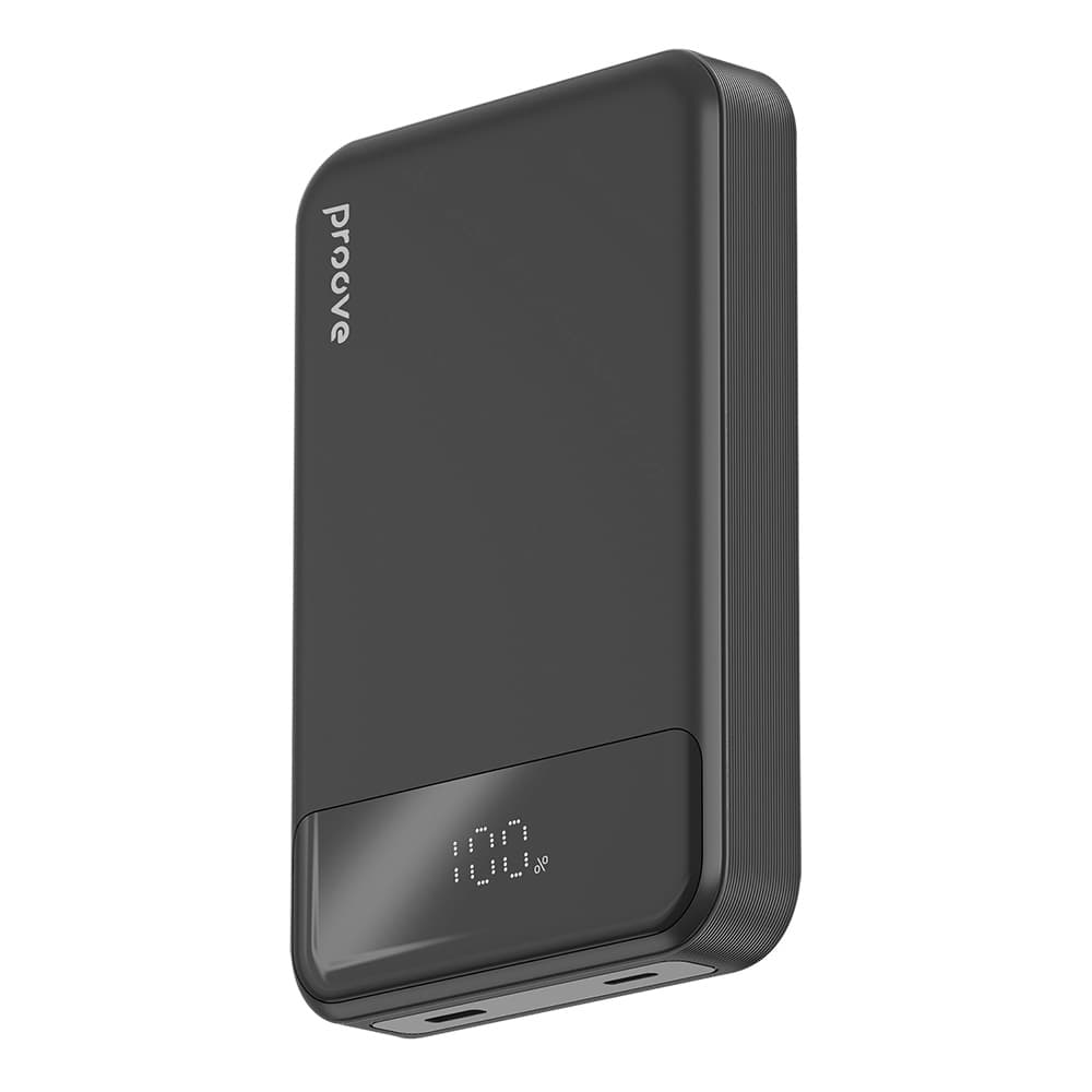 Proove - powerbanka Hoodman (PBH120010001) - Type-C, Lightning, magnetická, s LED displejem, Qi, 20W, 10000mAh - černá - náhled 1