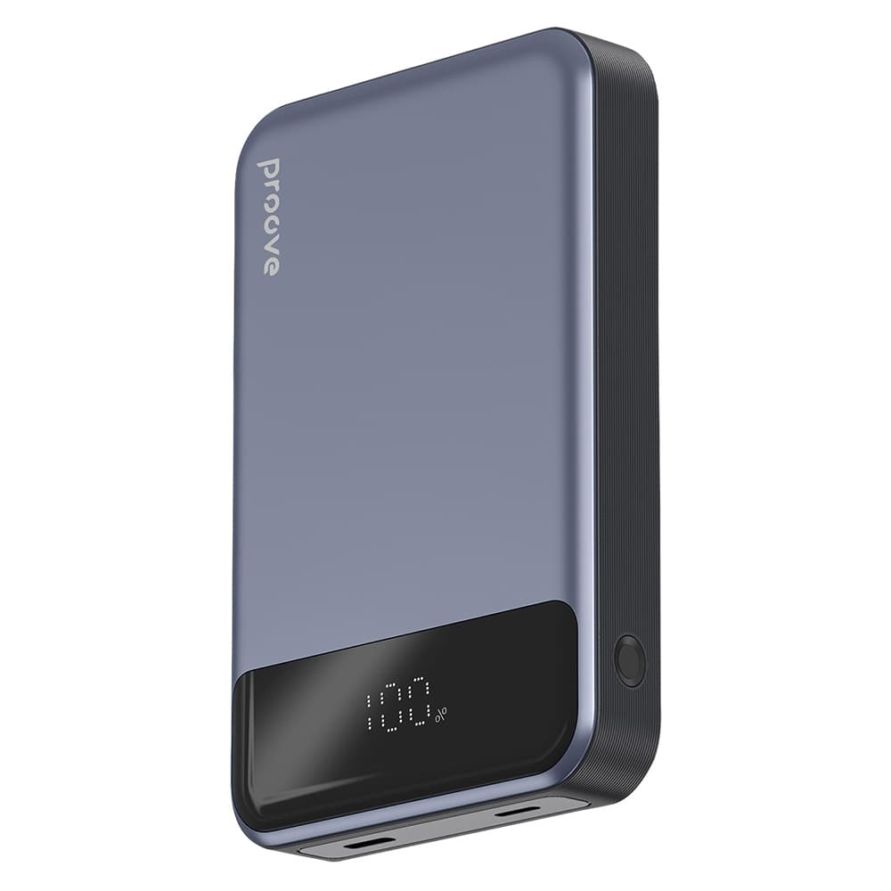 Proove - powerbanka Hoodman (PBH120010003) - Type-C, Lightning, magnetická, s LED displejem, Qi, 20 W, 10000 mAh - šedá - náhled 1