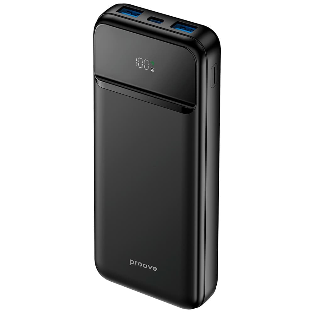 Proove - Powerbanka Illuminator 2 (PBIP10212201) - Type-C, 2x USB, s LED displejem, rychlé nabíjení, 22,5 W, 10000 mAh - černá - náhled 1