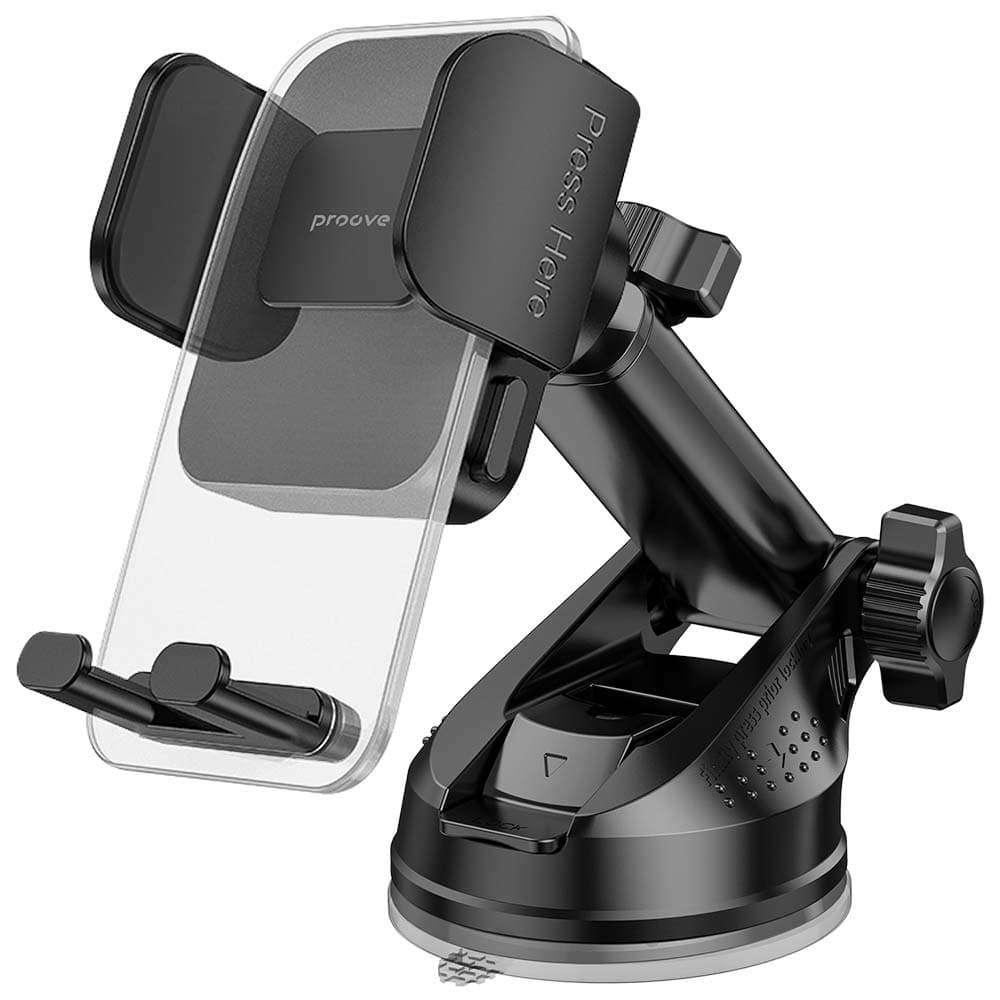 Proove - držák do auta Crystal Clamp Plus (CHCSP0000001) - na palubní desku, mechanická svorka, přísavka, stylový, univerzální - černá - náhled 1