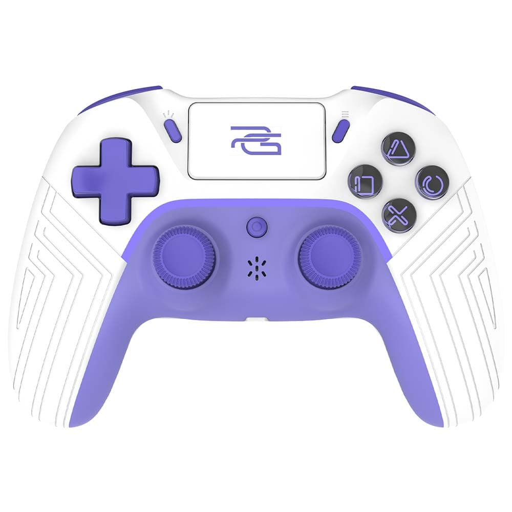 Proove - bezdrátový ovladač Skadi (WGSK00022016) - ergonomický, USB-C, AUX, touchpad, PS4, PC, Android, 600 mAh - bílá/fialová