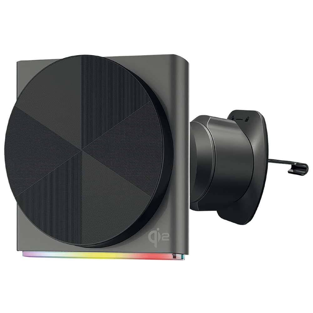 Proove - držák do auta s bezdrátovým nabíjením Neostorm (WHNS15002003) - do ventilační mřížky, magnetický, Qi2, 15 W, RGB, hliníkový - šedý - náhled 1