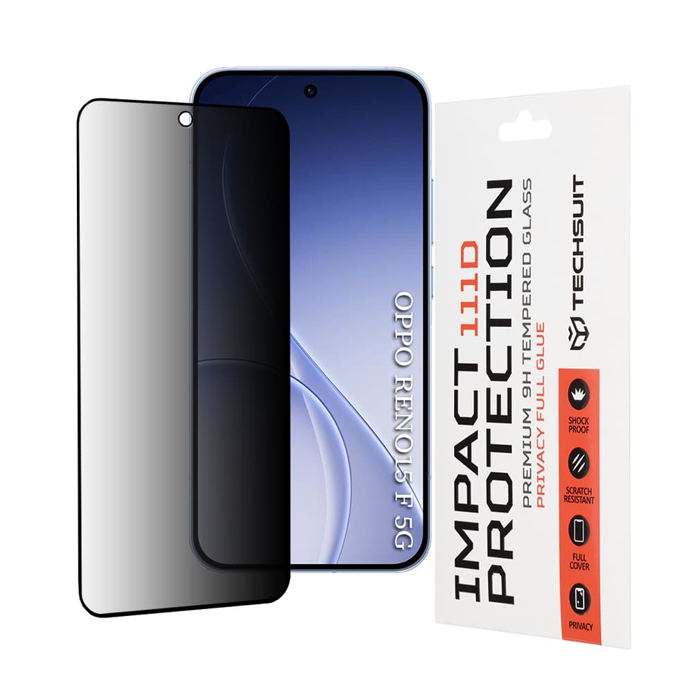 Techsuit - 111D Privacy Full Glue ochranné sklo - Oppo Reno15 F / Reno15 FS 5G - černé - náhled 1