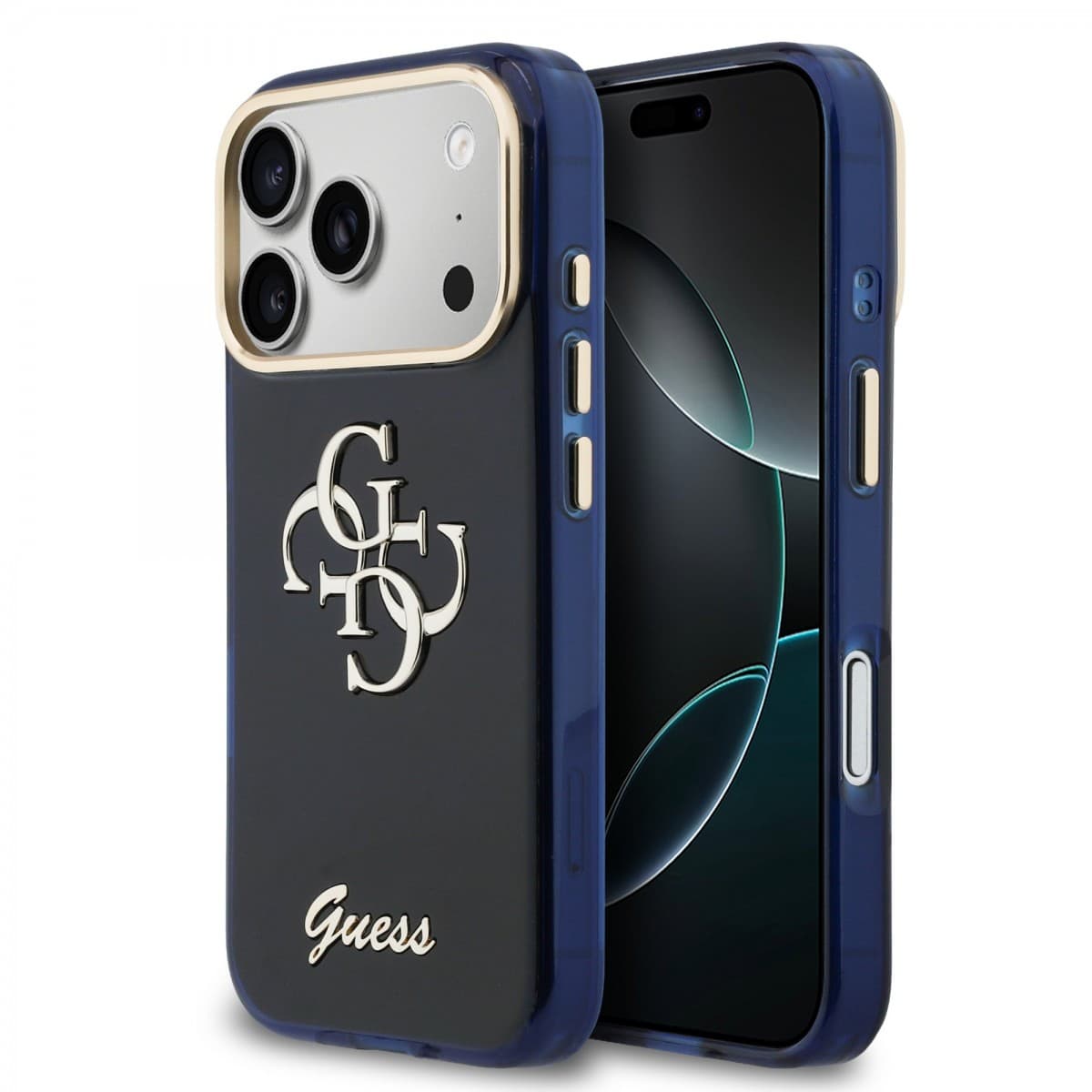 Zadní kryt Guess IML 4G Script Metal Logo pro iPhone 17 Pro Blue - náhled 1