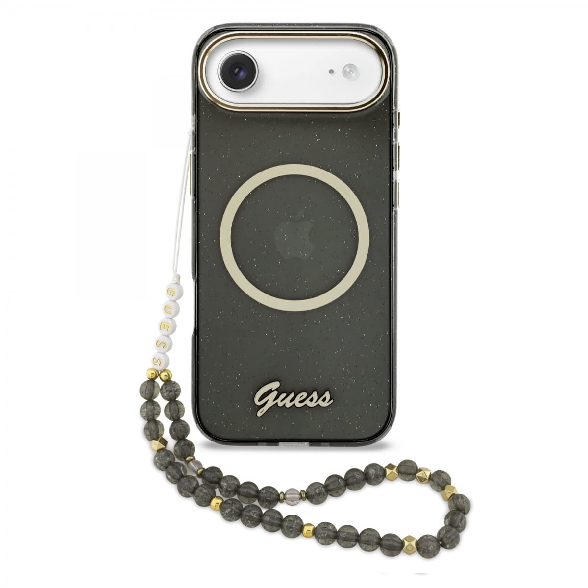 Zadní kryt Guess IML Glitter Script Strap MagSafe pro iPhone Air Black - náhled 1
