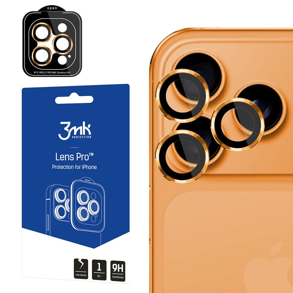 3mk - Lens Protection Pro - iPhone 17 Pro / iPhone 17 Pro Max - oranžová - náhled 1
