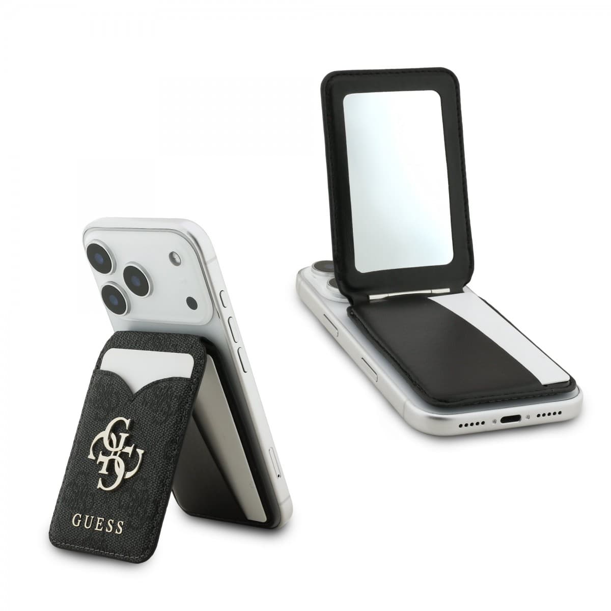 Peněženka se Stojanem Guess PU 4G Mirror MagSafe Cardslot Black - náhled 1