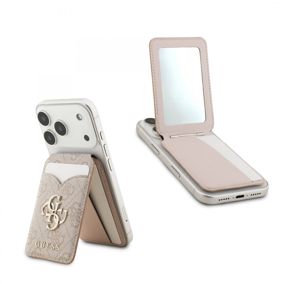 Peněženka se Stojanem Guess PU 4G Mirror MagSafe Cardslot Pink - náhled 1
