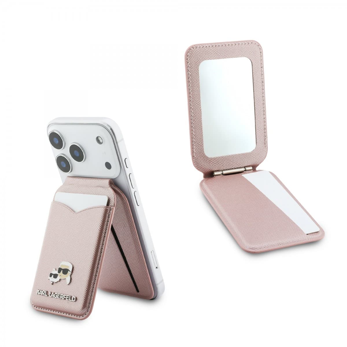 Peněženka se Stojanem Karl Lagerfeld Mirror MagSafe Cardslot Pink - náhled 1