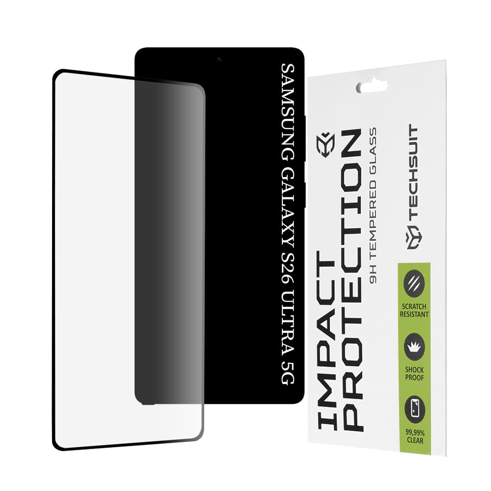 Techsuit - 111D ochranné sklo s plným pokrytím a lepením po celé ploše pro Samsung Galaxy S26 Ultra - černá - náhled 1