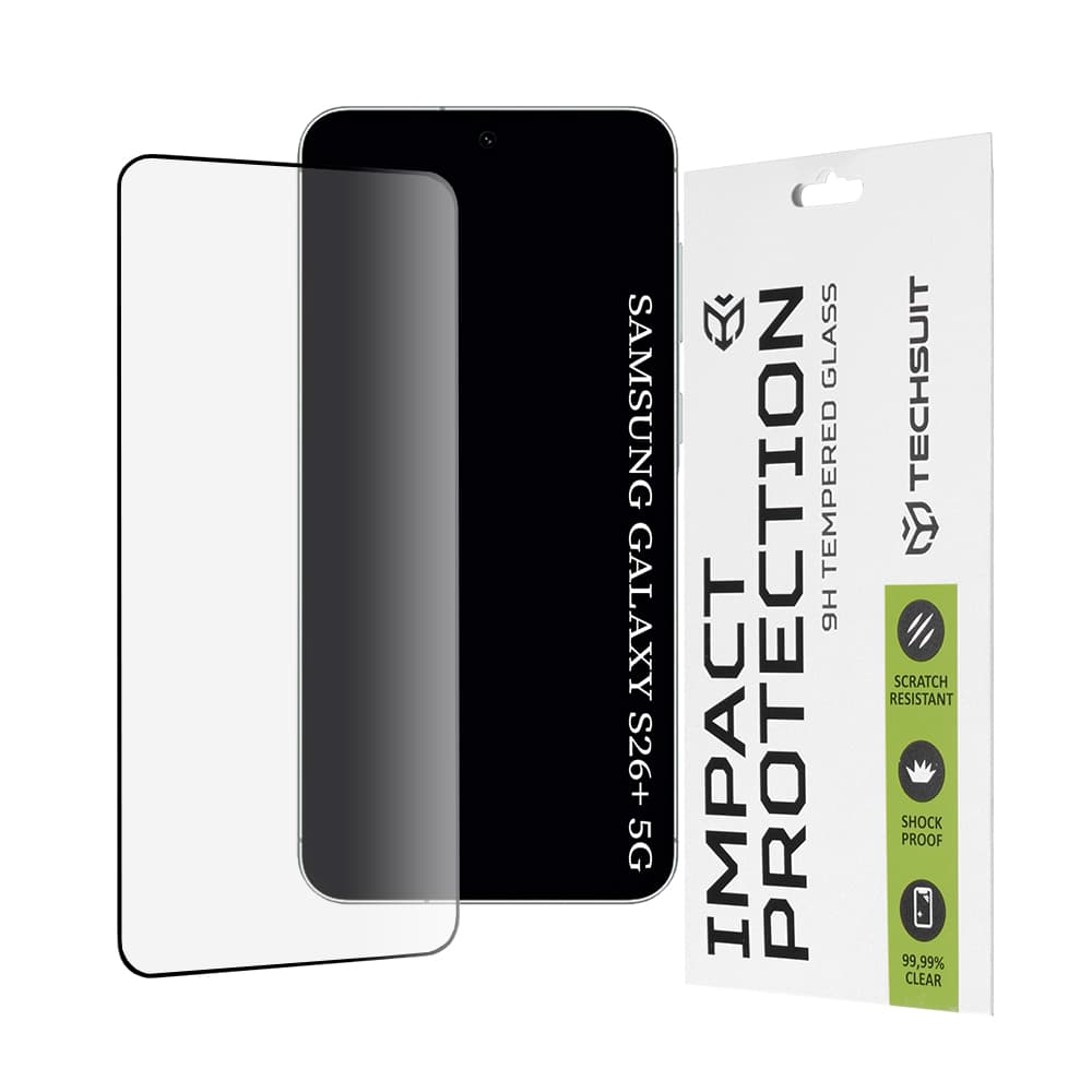 Techsuit - 111D sklo s plným pokrytím / celoplošným lepením - Samsung Galaxy S26 Plus - černá - náhled 1