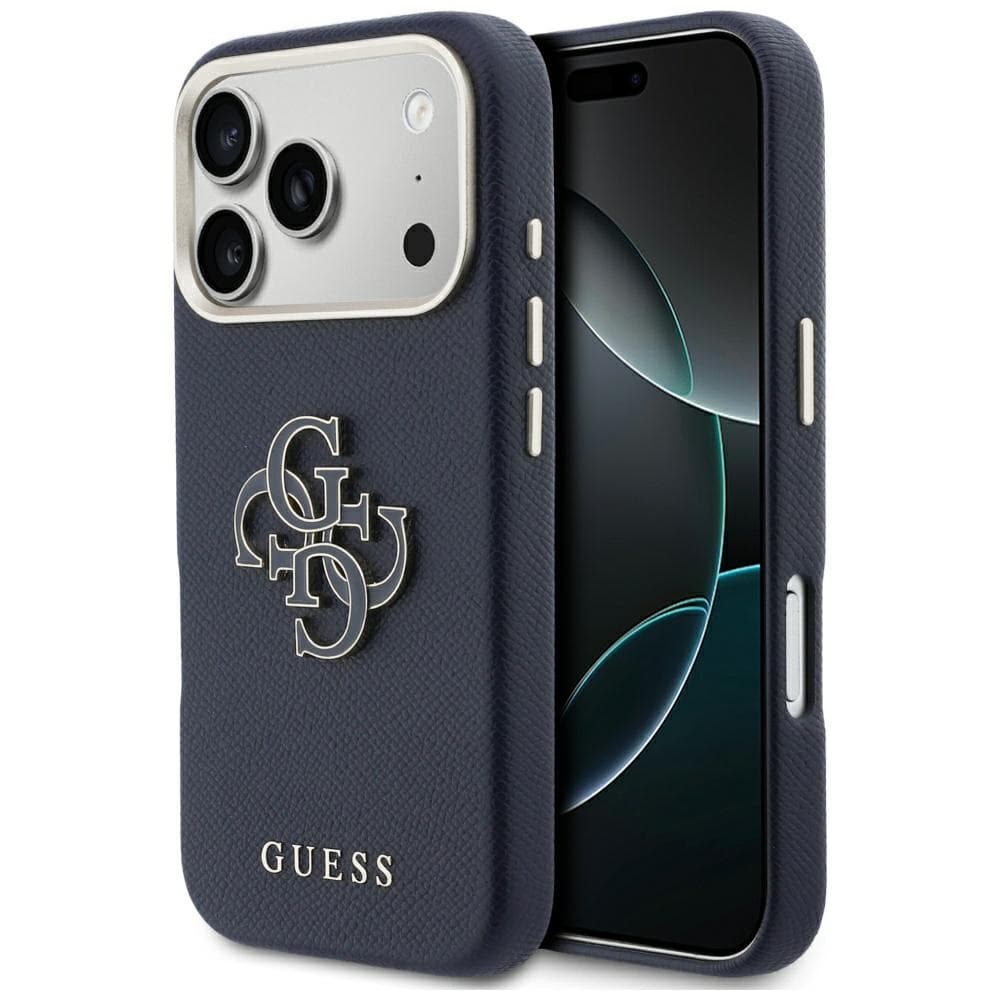 Guess - pevné pouzdro s logem z pryskyřice (GUHCP17L5PS4RGGB) - iPhone 17 Pro - modrá - náhled 1