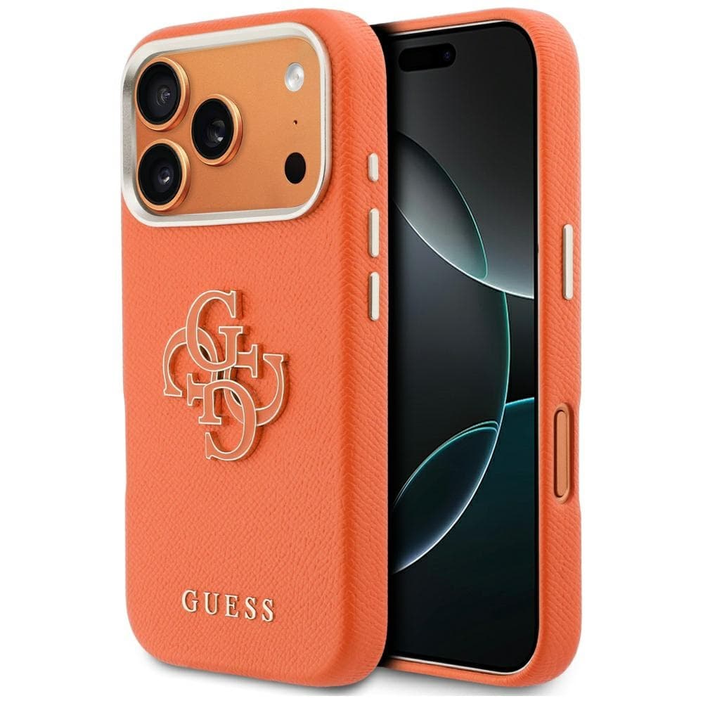 Guess - pevné pouzdro Resin Logo (GUHCP17L5PS4RGGO) - iPhone 17 Pro - oranžová - náhled 1