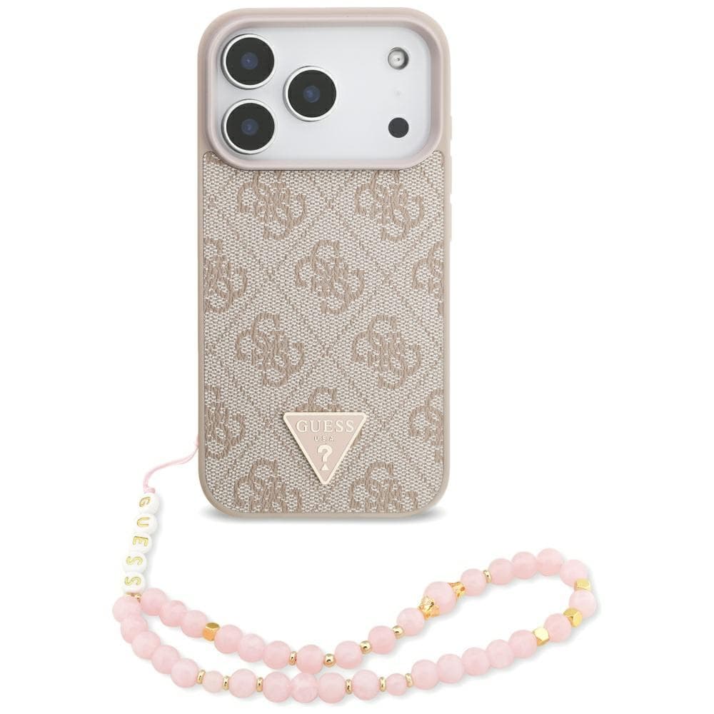 Guess - pevné pouzdro 4G s páskem Triangle Logo MagSafe (GUHMP17LP4TSDPPSP) - pro iPhone 17 Pro - růžové - náhled 1
