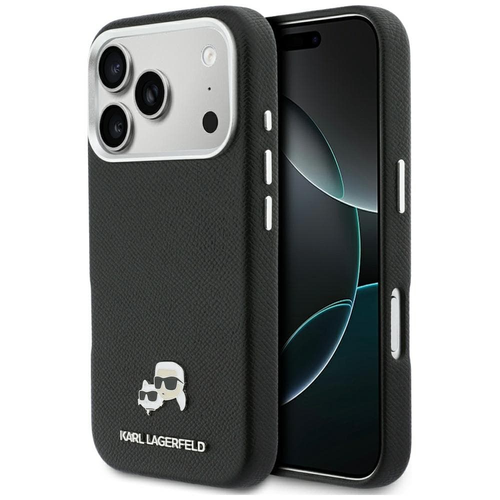 Karl Lagerfeld - kožený pevný kryt K&amp;C Head Pin MagSafe (KLHMP17X6PFKCLK) pro iPhone 17 Pro Max - černá - náhled 1