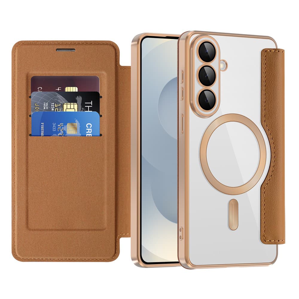 Techsuit - SmartMag knížkové pouzdro - Samsung Galaxy S26 - hnědá - náhled 1