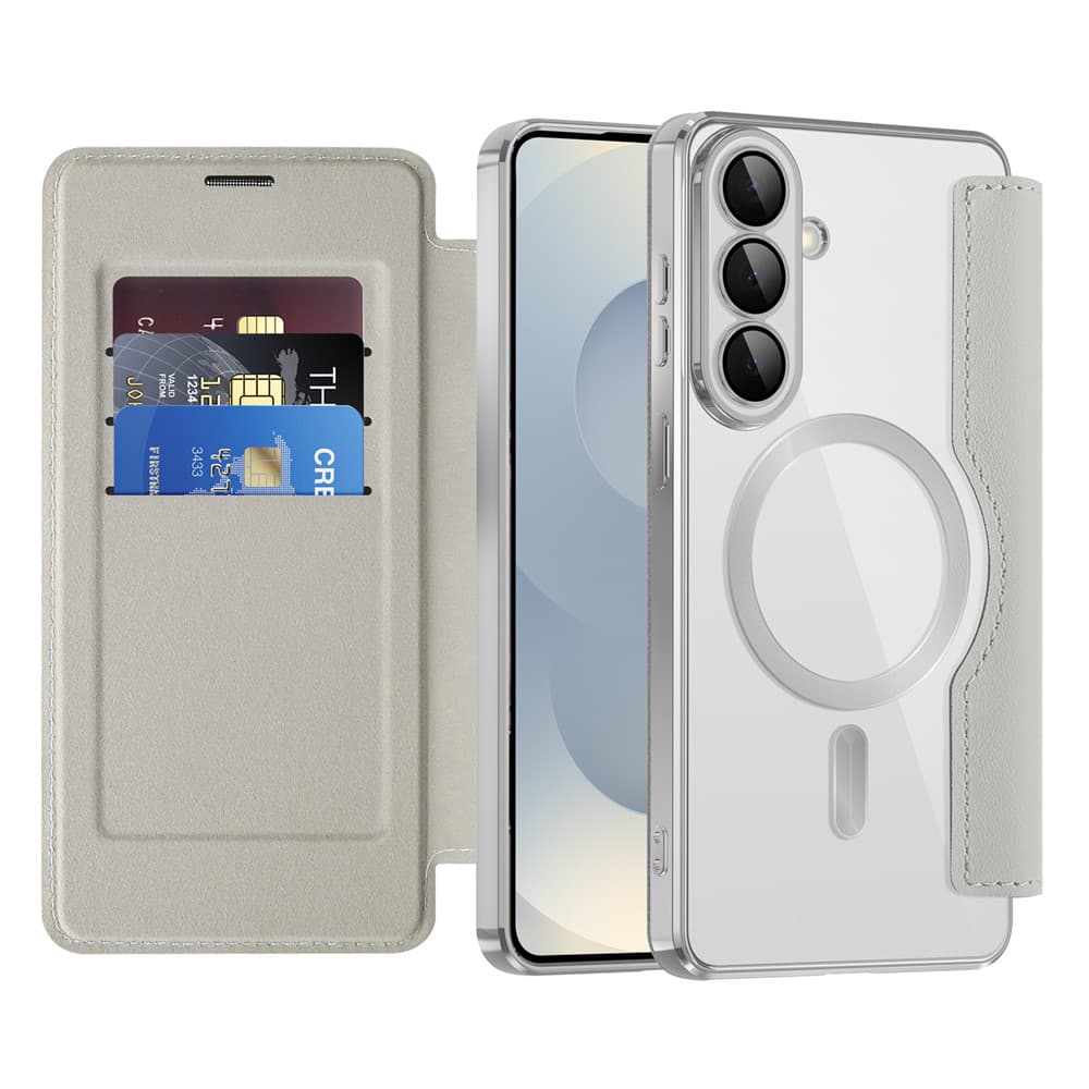 Techsuit - knížkové pouzdro SmartMag pro Samsung Galaxy S26 - šedé - náhled 1