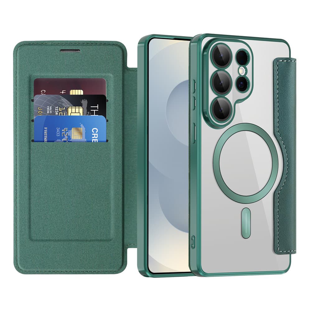 Techsuit SmartMag knížkové pouzdro Samsung Galaxy S26 Ultra zelená - náhled 1