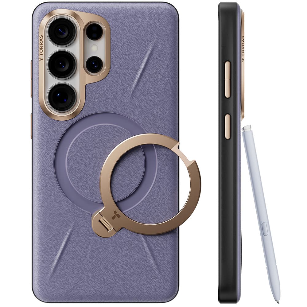 Torras QPRO Leather Series pro Samsung Galaxy S26 Ultratmavě fialová - náhled 1