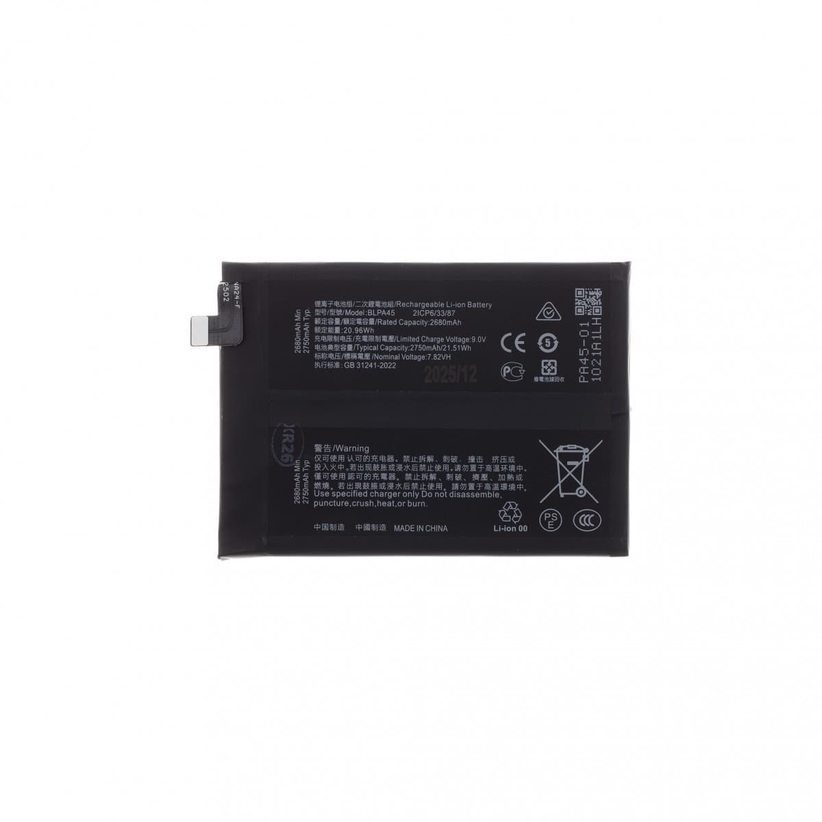 Baterie BLPA45 pro OnePlus Nord CE 4 5500mAh Li-Ion (OEM)