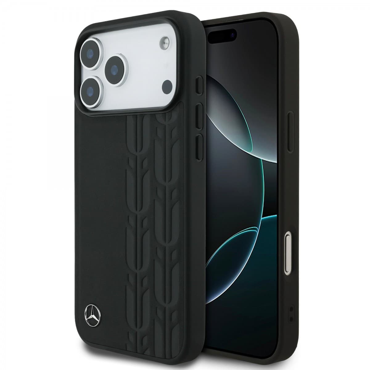 Zadní kryt Mercedes Leather Laurel Leaves MagSafe pro iPhone 17 Pro Max Black - náhled 1