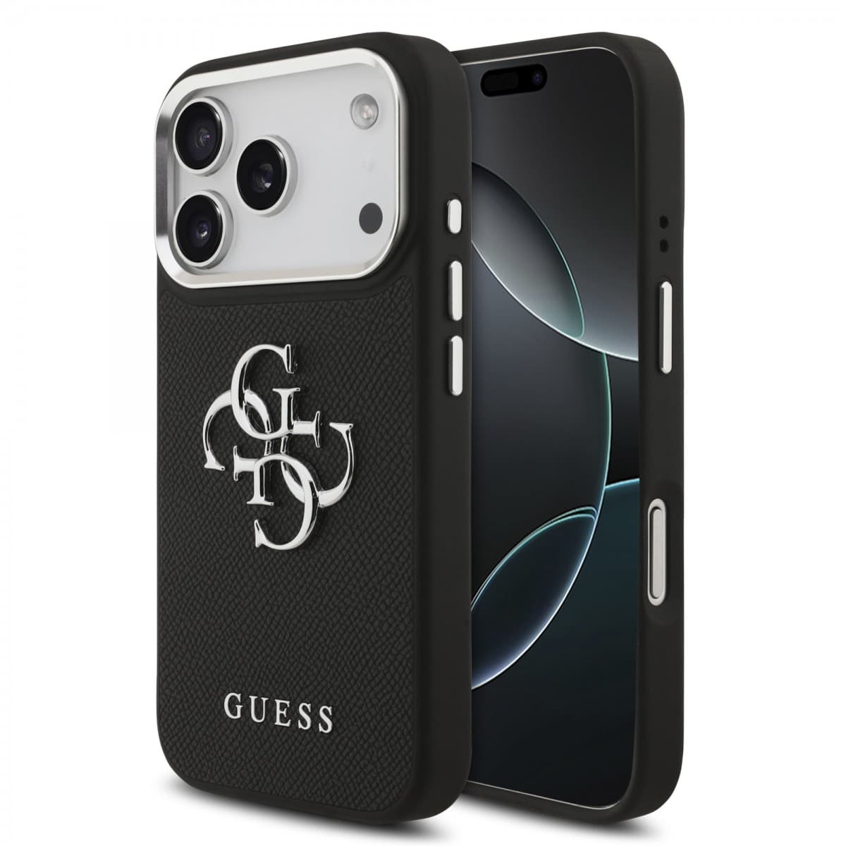 Zadní kryt Guess PU Grained 4G Metal Logo pro iPhone 17 Pro Black - náhled 1
