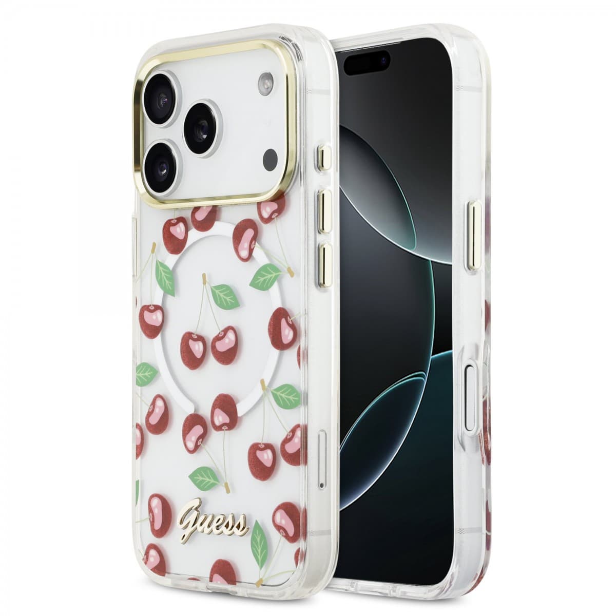 Zadní kryt Guess IML Glitter Cherry MagSafe pro iPhone 17 Pro - náhled 1