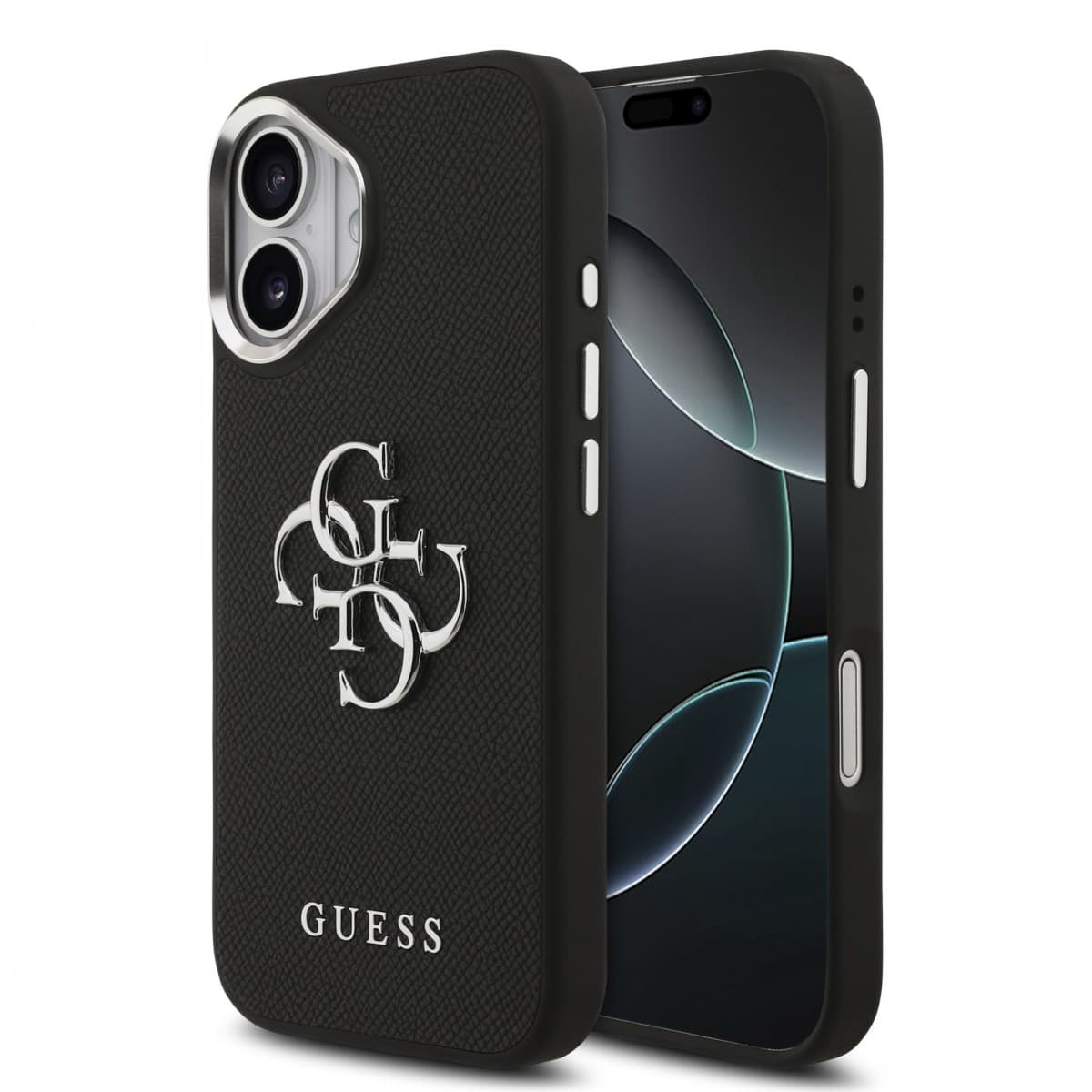 Zadní kryt Guess PU Grained 4G Metal Logo pro iPhone 17 Black - náhled 1