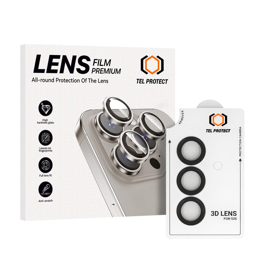 Tvrzené sklo Tel Protect 3D Lens na fotoaparát pro Samsung Galaxy S26 černé - náhled 1