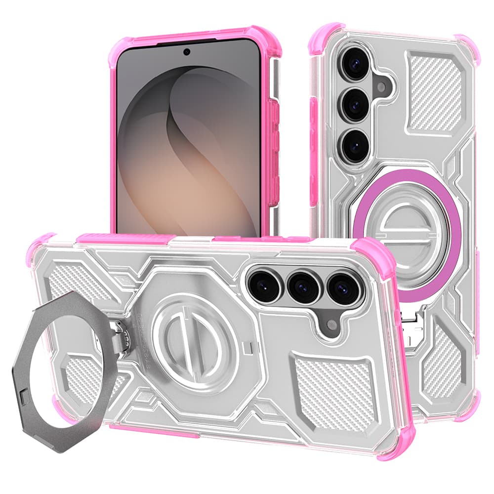 Techsuit - Carbon Shield PRO - Samsung Galaxy S26 - Růžová transparentní - náhled 1