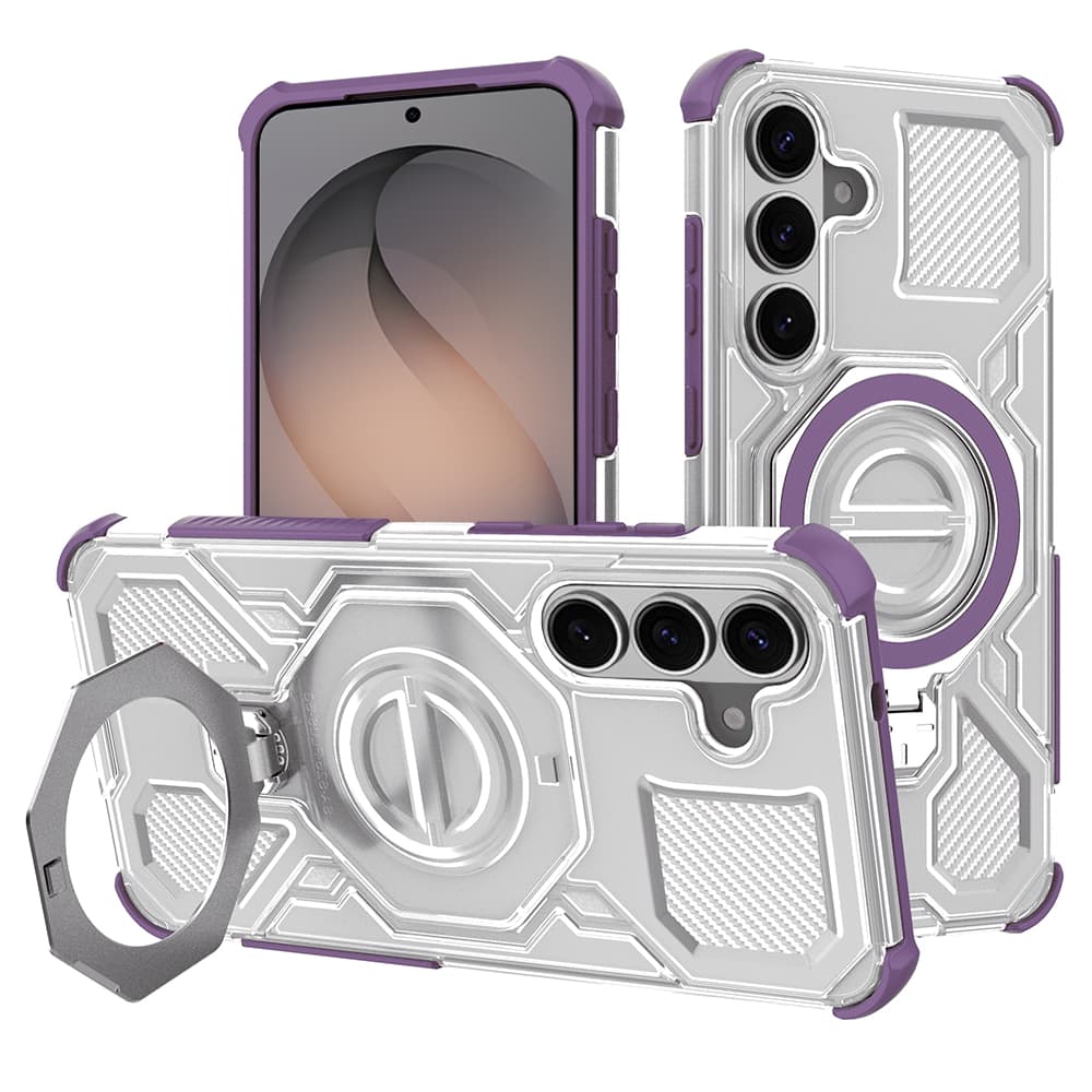 Techsuit - Carbon Shield PRO - Samsung Galaxy S26 - Fialová transparentní - náhled 1