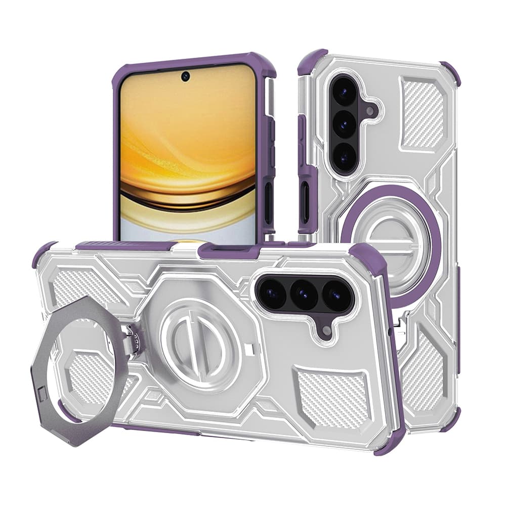Techsuit - Carbon Shield PRO - Samsung Galaxy A37 5G - Fialová transparentní - náhled 1