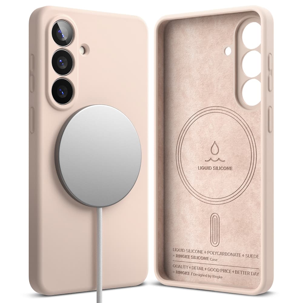 Ringke - Silicone MagSafe - Samsung Galaxy S26 - Pískově růžová - náhled 1