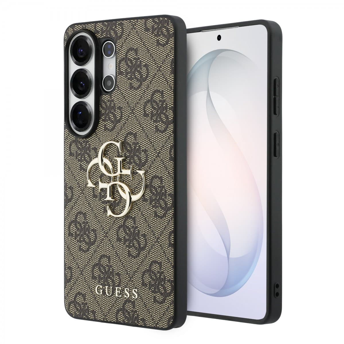 Zadní kryt Guess PU 4G Metal Logo pro Samsung Galaxy S26 Ultra hnědý - náhled 1