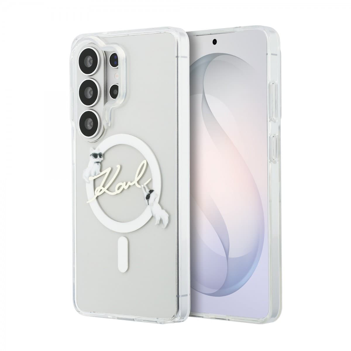 Zadní kryt Karl Lagerfeld IML Choupette Karl Script Logo Magnetic pro Samsung Galaxy S26 Ultra průhledný - náhled 1