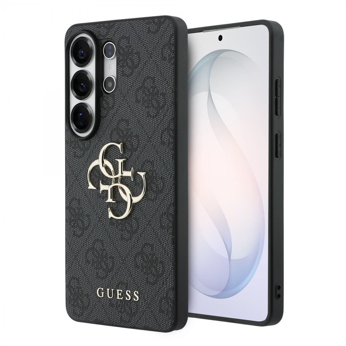Zadní kryt Guess PU 4G Metal Logo pro Samsung Galaxy S26 Ultra šedý - náhled 1