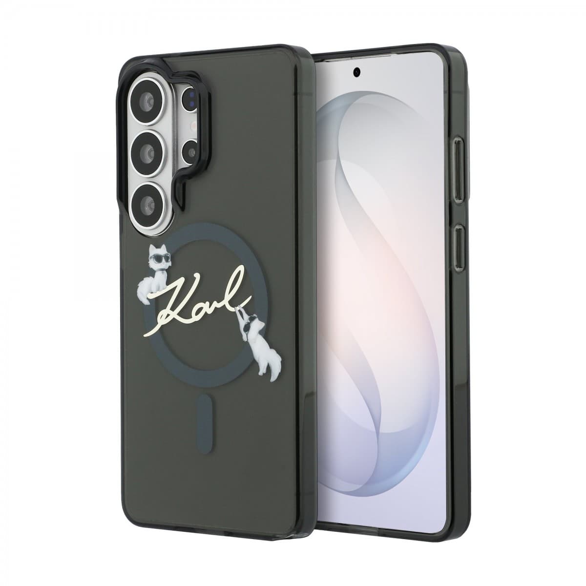 Zadní kryt Karl Lagerfeld IML Choupette Karl Script Logo Magnetic pro Samsung Galaxy S26 Ultra černý - náhled 1