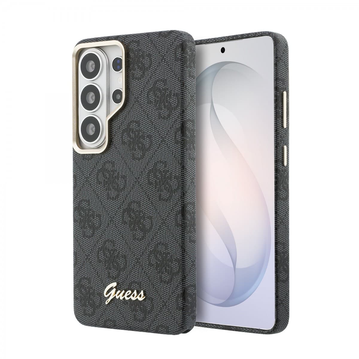 Zadní kryt Guess PU 4G Script Metal Logo Magnetic pro Samsung Galaxy S26 Ultra černý - náhled 1