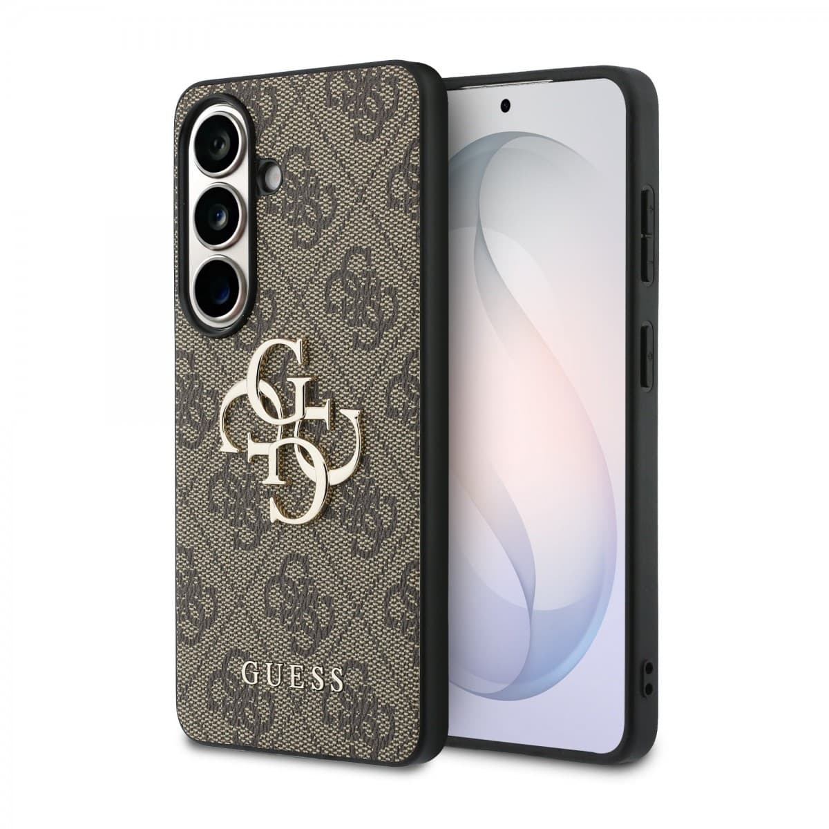 Zadní kryt Guess PU 4G Metal Logo pro Samsung Galaxy S26+ hnědý - náhled 1