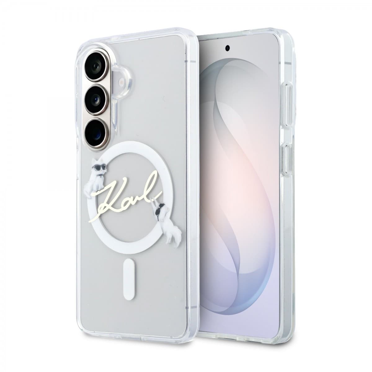 Zadní kryt Karl Lagerfeld IML Choupette Karl Script Logo Magnetic pro Samsung Galaxy S26 průhledný - náhled 1