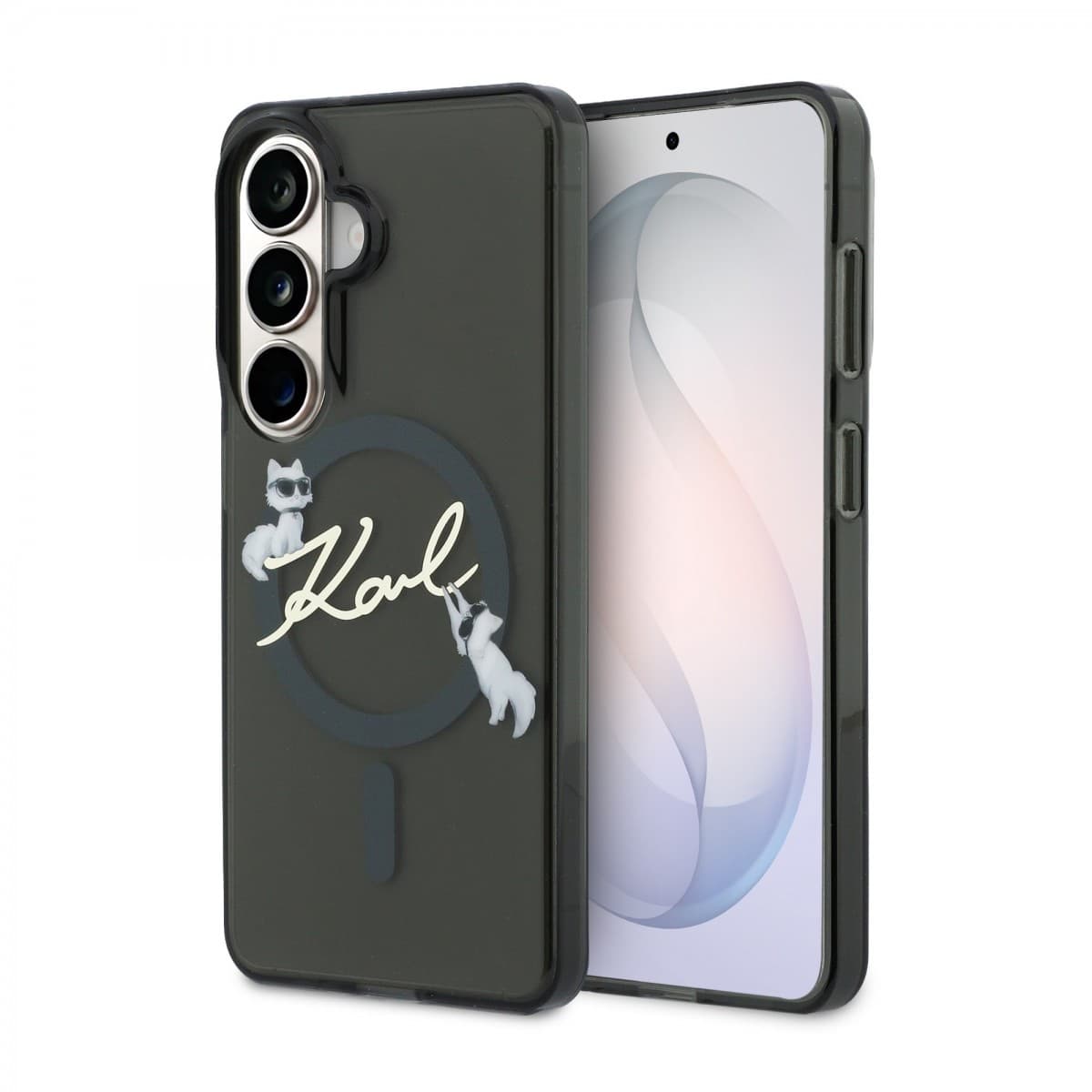 Zadní kryt Karl Lagerfeld IML Choupette Karl Script Logo Magnetic pro Samsung Galaxy S26 černý - náhled 1
