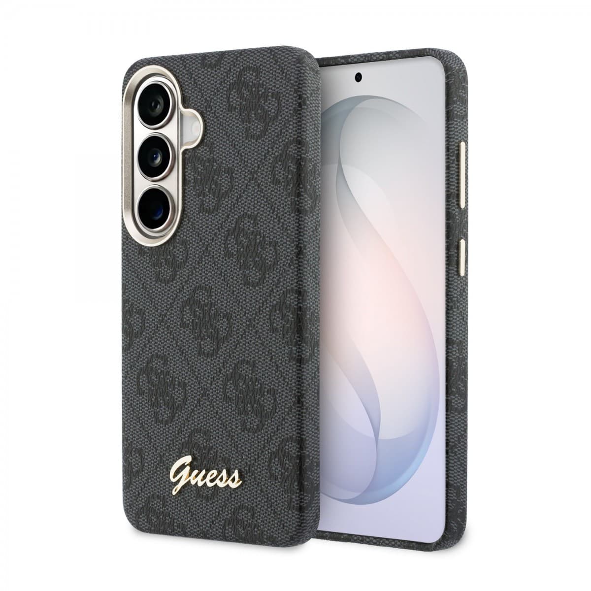 Zadní kryt Guess PU 4G Script Metal Logo Magnetic pro Samsung Galaxy S26 černý - náhled 1
